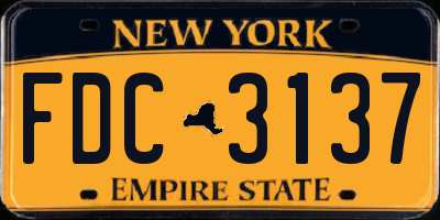 NY license plate FDC3137