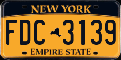 NY license plate FDC3139