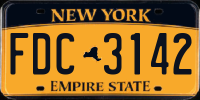 NY license plate FDC3142