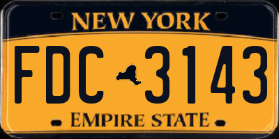 NY license plate FDC3143