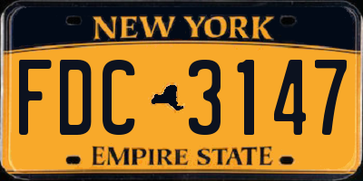 NY license plate FDC3147