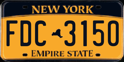 NY license plate FDC3150