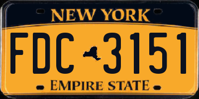 NY license plate FDC3151