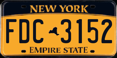 NY license plate FDC3152
