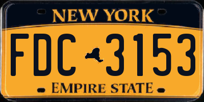 NY license plate FDC3153