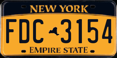 NY license plate FDC3154