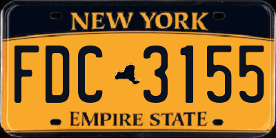 NY license plate FDC3155