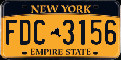 NY license plate FDC3156