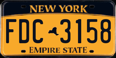 NY license plate FDC3158