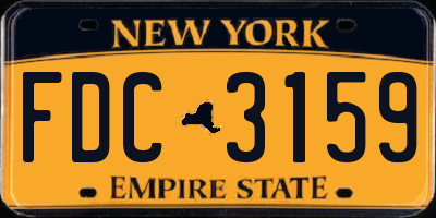 NY license plate FDC3159