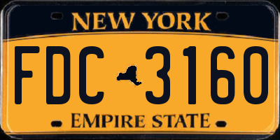 NY license plate FDC3160