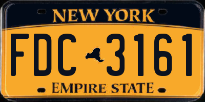 NY license plate FDC3161