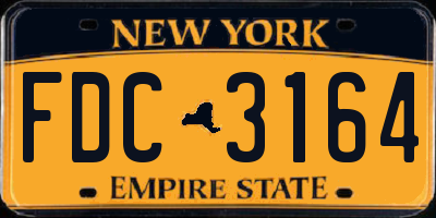 NY license plate FDC3164