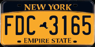 NY license plate FDC3165