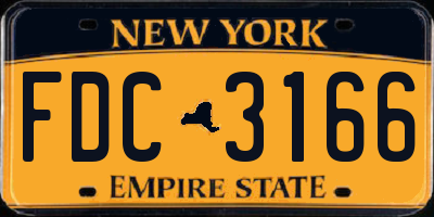 NY license plate FDC3166