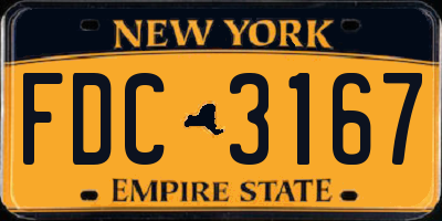 NY license plate FDC3167