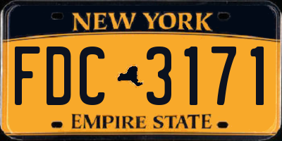 NY license plate FDC3171