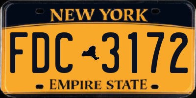 NY license plate FDC3172