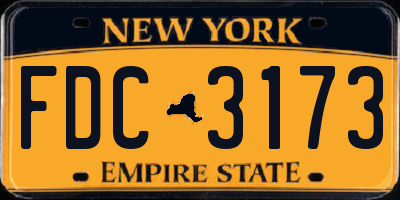 NY license plate FDC3173