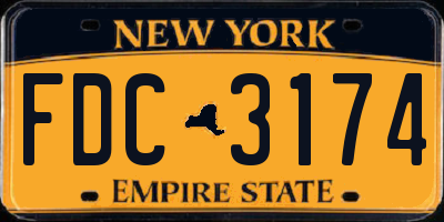 NY license plate FDC3174