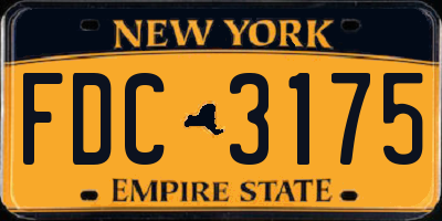NY license plate FDC3175