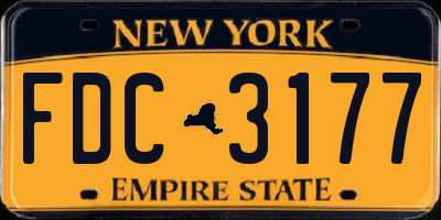 NY license plate FDC3177