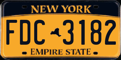 NY license plate FDC3182