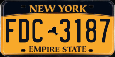 NY license plate FDC3187