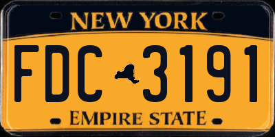 NY license plate FDC3191