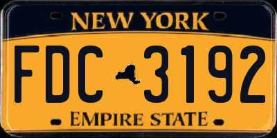 NY license plate FDC3192