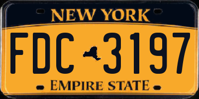 NY license plate FDC3197