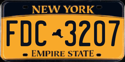 NY license plate FDC3207