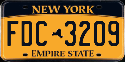 NY license plate FDC3209