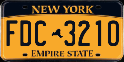 NY license plate FDC3210