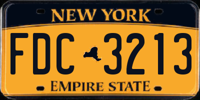 NY license plate FDC3213