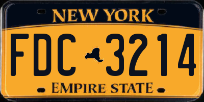 NY license plate FDC3214