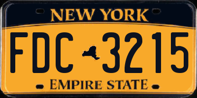 NY license plate FDC3215