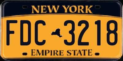 NY license plate FDC3218