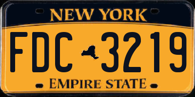 NY license plate FDC3219