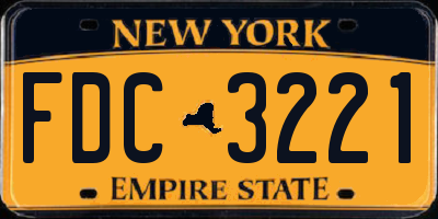 NY license plate FDC3221