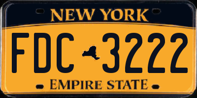 NY license plate FDC3222