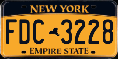 NY license plate FDC3228
