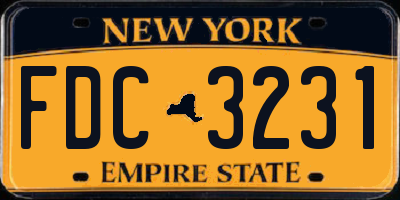 NY license plate FDC3231