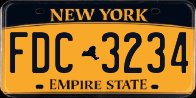 NY license plate FDC3234
