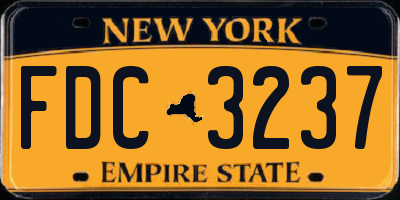 NY license plate FDC3237
