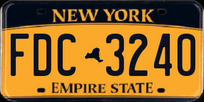 NY license plate FDC3240