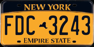 NY license plate FDC3243