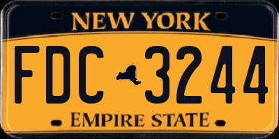 NY license plate FDC3244