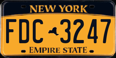 NY license plate FDC3247
