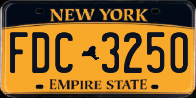 NY license plate FDC3250